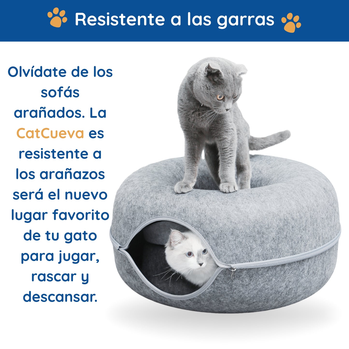 CatCueva - Gris Claro - Tamaño Grande